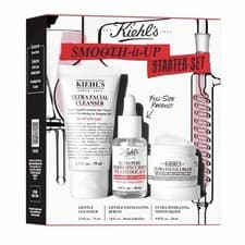 Image of Kiehl's Smooth It Up Starter Set Cleanser Facial Cream & Serum 3 In 1 Gift Set