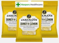 Image of Jakemans Honey & Lemon Soothing Menthol Lozenge Throat/Chest Sweets 3 x 160g Bag