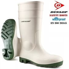 Image of Dunlop Protomastor Safety Wellington Boot White Work Wellies Waterproof UK Sizes