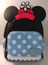 Image of Loungefly Positively Minnie Mini Backpack - Black/Blue/Red/White