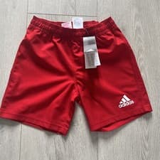 Image of Adidas Shorts Red Age 9-10 Brand New Youth Boy Or Girls Reduced To £8.99