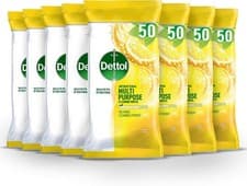 Image of Dettol Antibacterial Wipes Citrus 400 Wipes (8x50) Disinfectant Surface Wipes