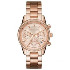 Image of Michael Kors MK6357 Ladies Chronograph Rose Gold Watch