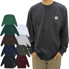 Image of Carhartt Men's Long Sleeve Shirt Heavyweight Loose Fit Pocket Work T-Shirt