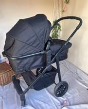 Image of Ickle Bubba Stomp V3 Pushchair & Carrycot Combo | All Black