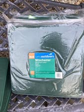 Image of Garden Chair Seat Cushions set of 6 Pads 390mm thick Green Tie on unused