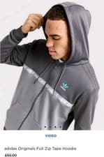 Image of Adidas Originals Poly Cotton Full Zip Hoodie Men's Size: Medium