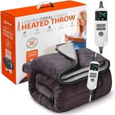 Image of Electric Heated Throw Blanket - Extra Large 200 X 130Cm Digital Controller - Tim