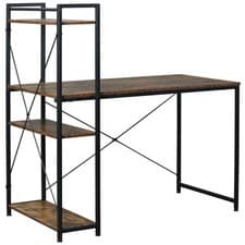 Image of HOMCOM Reversible Computer Desk 120x64x121cm with Storage Shelves