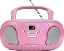 Image of Groov-e Original Boombox Portable CD Player With Radio 3.5mm Headphone Jack Pink