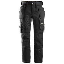 Image of Snickers 6241 AllroundWork, Stretch Trousers Holster Pockets - Black/Black