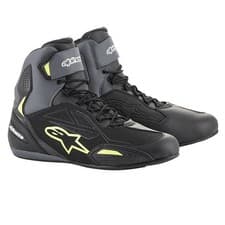 Image of Alpinestars Faster-3 DS Motorcycle Motorbike Boots Shoes Black Grey Yellow Fluo