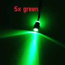 Image of 1 or 5 12V 8mm wired LED Indicator Light Pilot Lamp Bulb Panel Warning Signal
