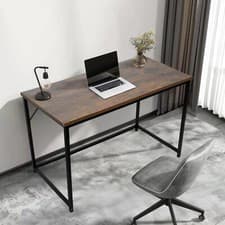 Image of Wood Grain Style Desk Computer PC Laptop Table Home Office Study Workstation