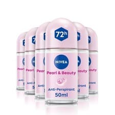 Image of NIVEA Pearl & Beauty Anti-Perspirant Deodorant Roll On (6 x 50 ml (Pack of 6)
