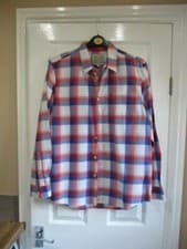 Image of BNWOT DESIGNER JACK WILLS BRUSHED COTTON BLUE/RED/WHITE CHECK SHIRT SZ LARGE 44