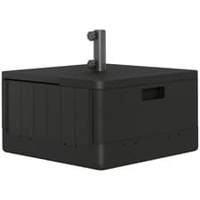 Image of Outsunny Garden Parasol Base, Sand/Water Filled Garden Umbrella Stand, Black