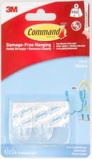 Image of 3M Command Small Hooks Transparent x2 & Strips x4 Damage-Free Hanging 17092CLR