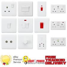Image of Curved Edge White Electrical Plug Sockets and Switches + USB Knightsbridge