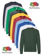 Image of Fruit Of The Loom Plain Jumper Sweatshirt NO LOGO S-M-L-XL-XXL-3XL-4XL-5XL