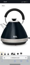 Image of Morphy Richards Venture Pyramid Kettle, 1.5L, 3KW Rapid Boil, Easy View Water.