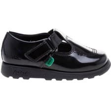 Image of Kickers Infants Fragma T-Bar School Shoes Black