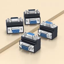 Image of DB9 Gender Changer 9Pin Male to Female RS232 Serial Right Angle Adapter Coupler