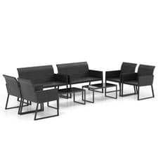 Image of 4 Pcs Outdoor PE Rattan Sofa Chair Set Garden Furniture Set w/Quick-Drying Foam