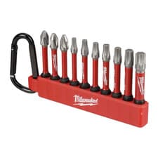 Image of Milwaukee SHOCKWAVE Impact Duty Screwdriver Bit Set 10pc w/ Carabiner – New