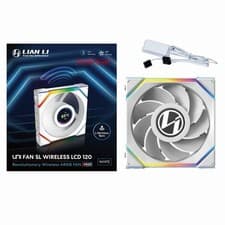 Image of 120mm Lian Li UNI FAN SL Wireless, 1.6" LCD, Reverse Flow, White ARGB, 9-Blade, 
