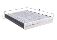 Image of MAHLE LAK1198 Cabin Pollen Interior Air Filter 215mm Length Fits Mercedes-Benz