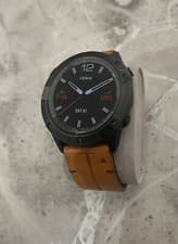 Image of garmin fenix 6x sapphire/brown Leather Straps