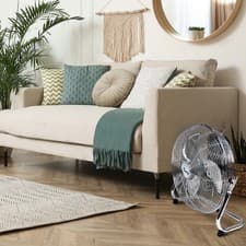 Image of High Velocity Metal Floor Fan Air Cooling 3 Speed Control Cool Home Gym Workshop