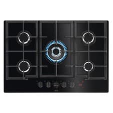 Image of AEG HKB75450NB 8000 Series 74cm 5 Burner Gas on Glass Hob Built-In Black NEW
