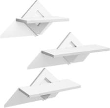 Image of Set of 3 Floating Shelves Rhombic Wall Mounted Storage Display Home Decor Shelf