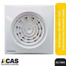 Image of Envirovent SIL100S 4" Inch Extractor Fan Standard Silent Whisper Quiet - White