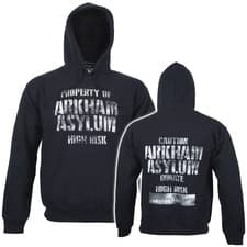Image of Official Batman Hoodie Arkham Asylum Dark Knight Hooded Pullover New Small
