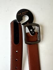 Image of TED BAKER BELT NEW LEATHER £59 TAN BROWN Mens BNWT Adjustable Luxury