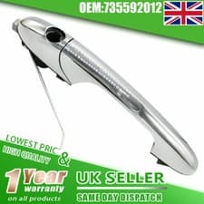 Image of Fiat 500 Drivers Side Outer Door Handle (UK) - Chrome - Offside (OS) #735592012
