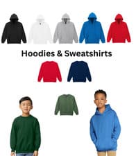 Image of GILDAN Kids Hoodie Sweatshirt Hooded Plain Pullover Childrens Jumper Sweater