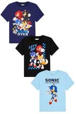 Image of Boys Sonic The Hedgehog And Friends 3 Pack Kids T-Shirts Multipack
