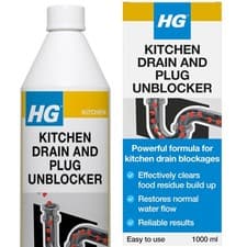 Image of HG Kitchen Drain Unblocker, Heavy Duty Cleaner for Pipes, Septic Safe - 1L