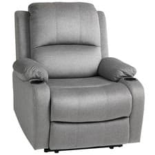 Image of HOMCOM Recliner Armchair for Living Room, Recliner Chair with Cup Holder Grey