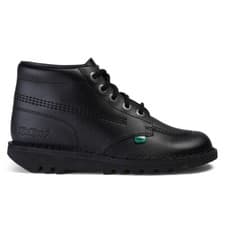 Image of KICKERS KICK HI CORE MENS/WOMENS UNISEX LEATHER BOOTS - UK 6.5/EU 40 - BLACK.