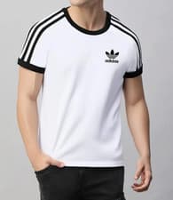 Image of Adidas Originals Men’s 3 Stripes Cotton T-shirt Crew Neck Short Sleeve Top