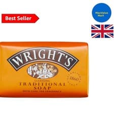 Image of 110g Pine Scented Wright's Coal Tar Soap - Antibacterial for All Skin Types