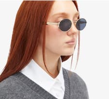 Image of Prada PR 65Z Oval Black Gold Grey Tint Sunglasses Hot Summer