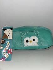 Image of Squishmallows Owl Pencil Case Soft Plush Zip Pouch Cute Kids Stationery Gift