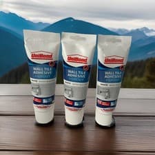 Image of 3 x UniBond Ultra Force Anti-Mould Wall Tile adhesive & Grout Tube - White 300g