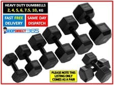 Image of 2x4kg/2x5kg/2x6kg/2x7.5kg/2x10kg Dumbbells Hex Dumbbell Hand Weights Set 36-12
